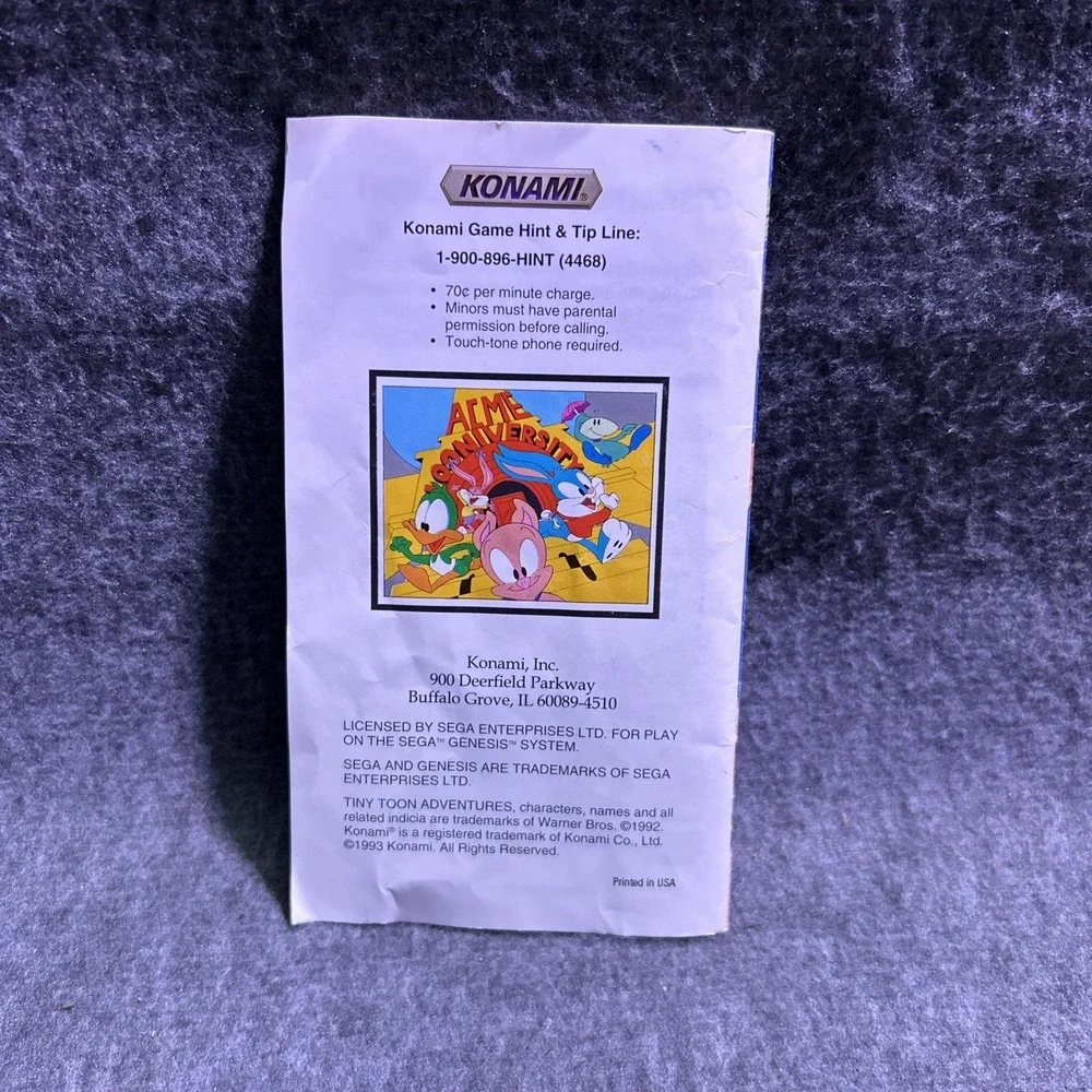 Tiny Toon Adventures: Buster's Hidden Treasure (Sega Genesis, 1993) CIB TESTED‎
